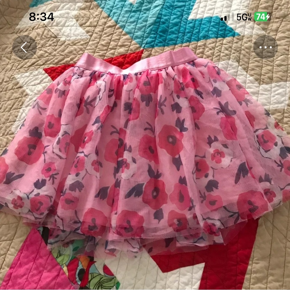 Calvin Klein Girls Floral Tulle Tutu Skirt Small 6-7